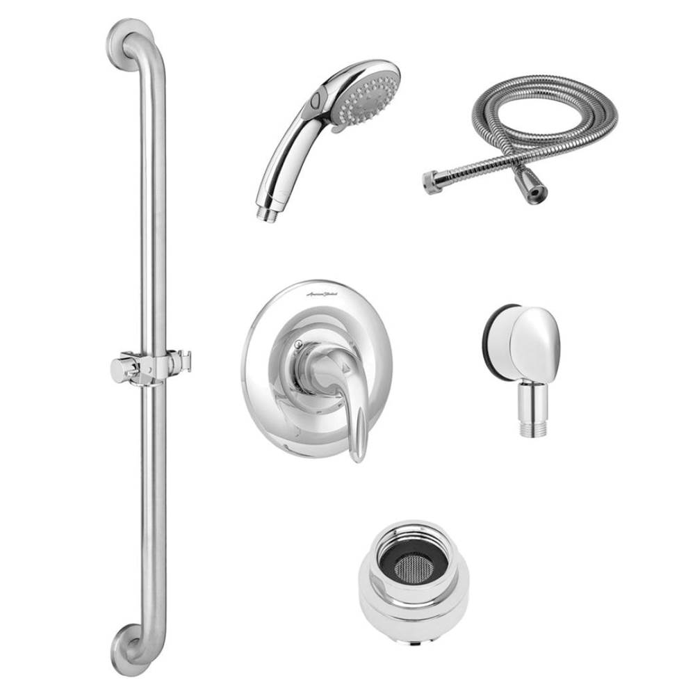 American Standard Commercial Shower System Trim Kit 1.5 gpm/5.7 Lpm with 36-Inch Slide-Grab Bar and Hand Shower