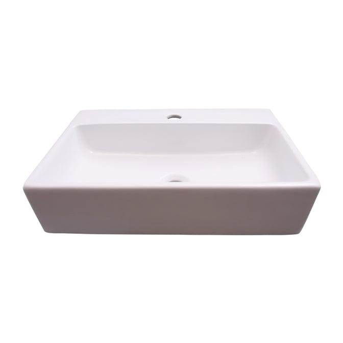 Barclay Leanne Rect 20'' Wall Hung1 Faucet hole,White
