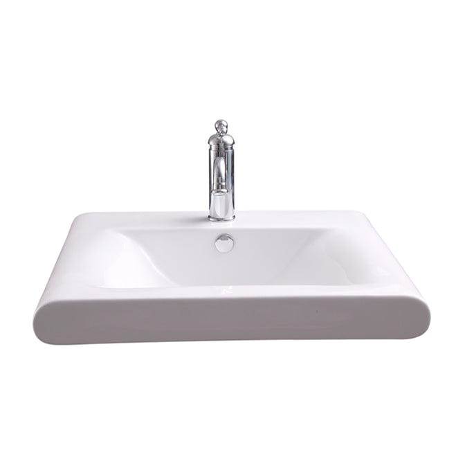 Barclay Thad Rectangular 24'' Wall Hung1 Faucet hole,Overflow, White