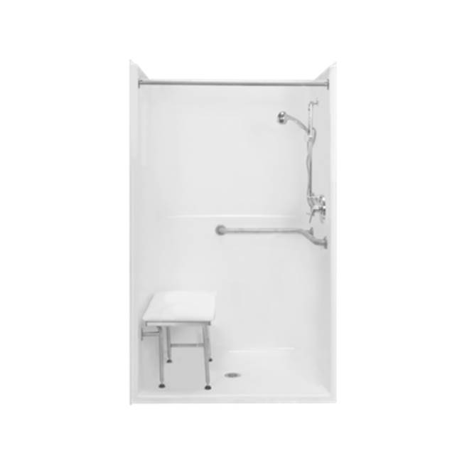 Clarion Bathware 48'' Barrier-Free Shower W/ 2'' Threshold - Center Drain