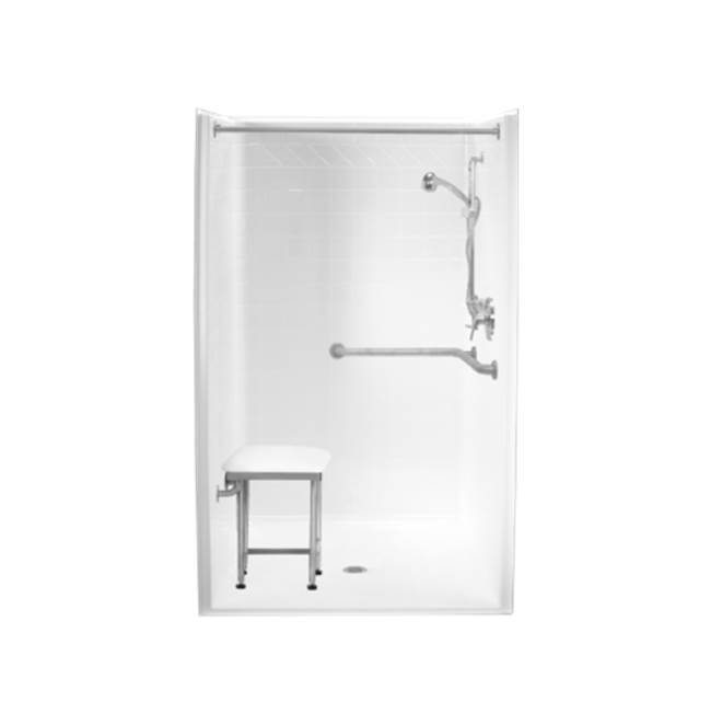 Clarion Bathware 48'' Barrier-Free Tiled Shower W/ 3/4'' Threshold - Center Drain