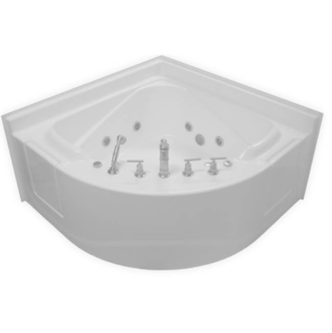 Clarion Bathware 52'' Drop-In Corner Bathtub W/ Molded Backrests- Front Center Drain