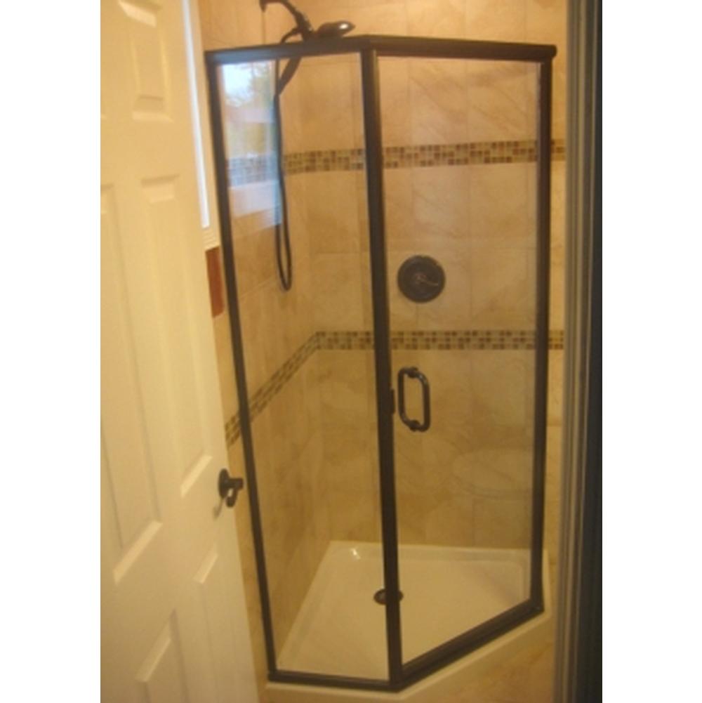 Century Bathworks CH-1669 NeoAngle, Oil Rubbed Bronze, ¼'' Clear Glass, 6'' Cpull Handle