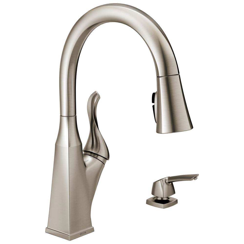 Delta Faucet Cantrall™ Single Handle Pull-Down Kitchen Faucet with Soap Dispenser and ShieldSpray Technology