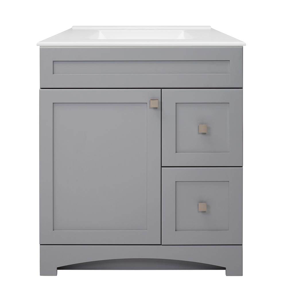 CRAFT + MAIN Monterrey 31'' Cool Grey Vanity with White Fine Fire Clay Top