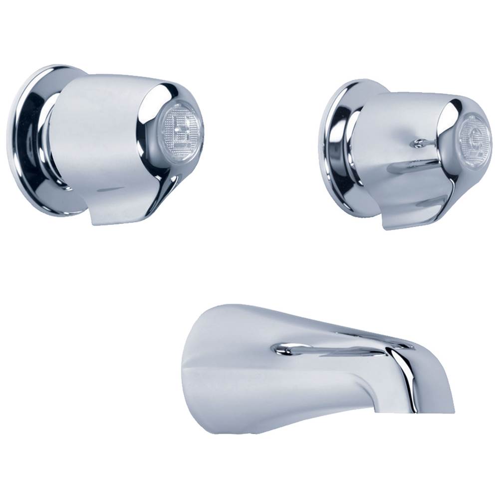Gerber Plumbing Gerber Classics 2H Tub Fitting w/ Sliding Sleeve Escutcheon Tub Spout 8'' Centers Chrome