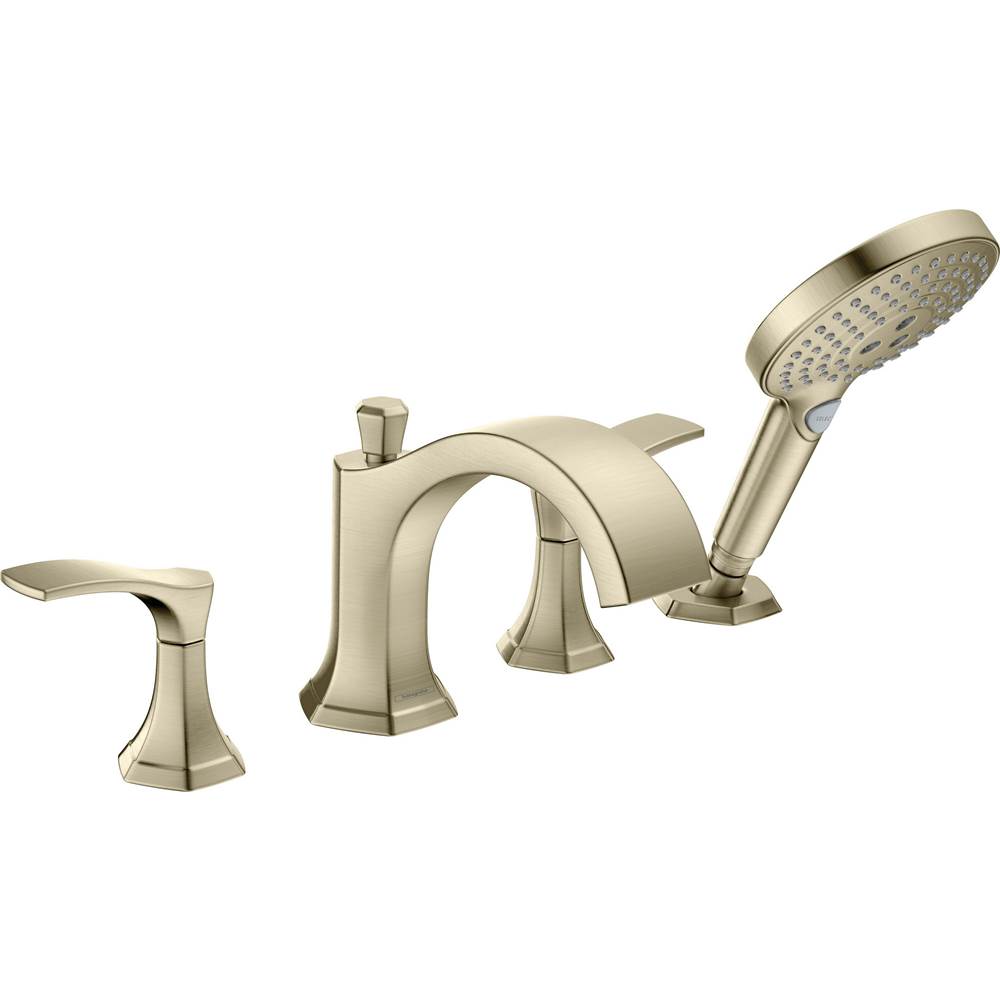 Hansgrohe Locarno 4-Hole Roman Tub Set Trim with 1.75 GPM Handshower in Brushed Nickel