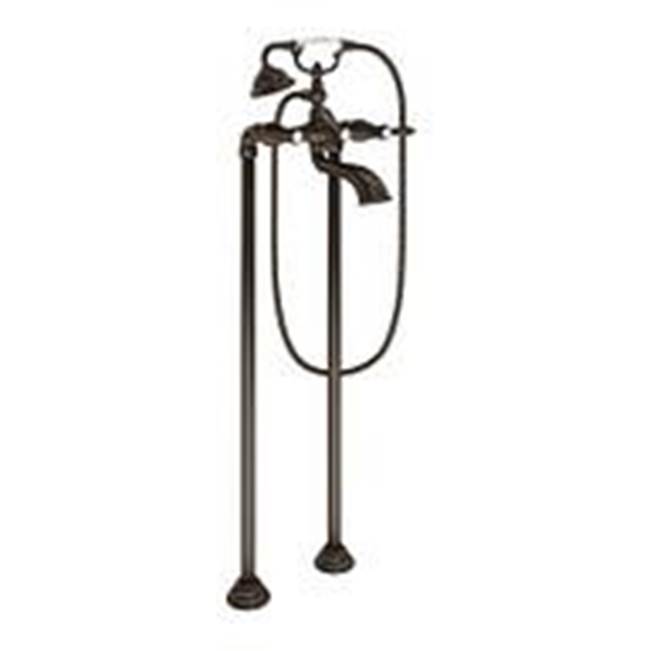 Moen Weymouth Two Handle Tub Filler with Lever-Handles and Handshower, Oil Rubbed Bronze