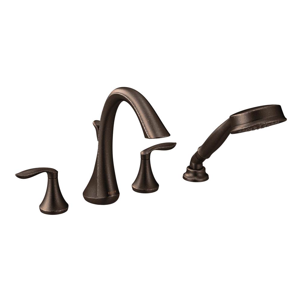 Moen Eva 2-Handle Deck-Mount Roman Tub Faucet Trim Kit with Handshower in Oil Rubbed Bronze (Valve Sold Separately)