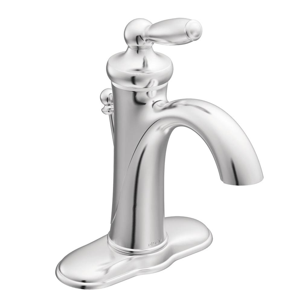 Moen Brantford One-Handle Traditional Bathroom Sink Faucet with Available Vessel Sink Extension Kit, Chrome