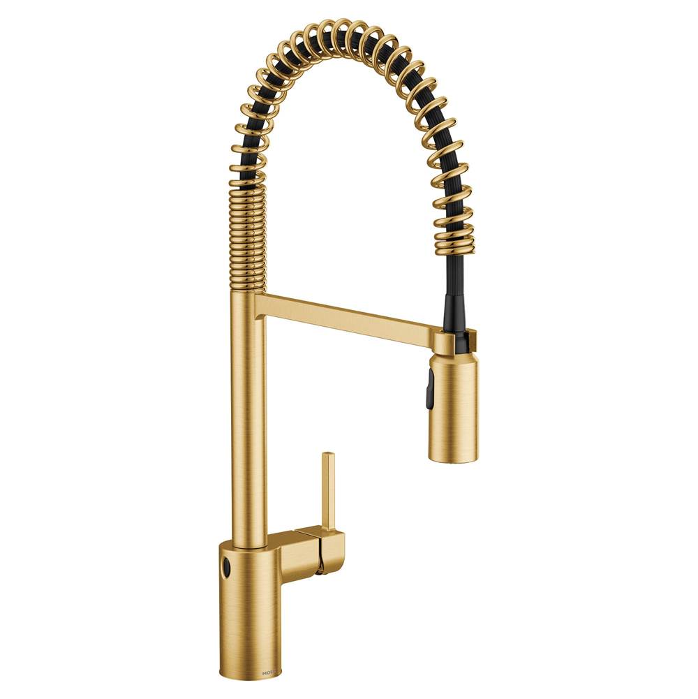 Moen Moen 5923EWC Align Motionsense Wave Sensor Touchless One Handle Pre-Rinse Spring Kitchen Faucet, Brushed Gold