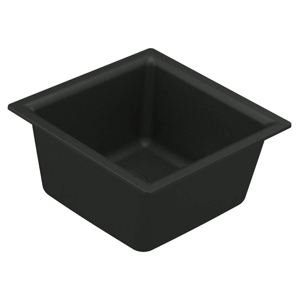 Moen 15.75-Inch Wide x 7-Inch Deep Dual Mount Granite Single Bowl Kitchen or Bar Sink, Black