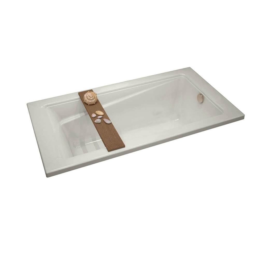 Maax Exhibit 6032 Acrylic Drop-in End Drain Whirlpool Bathtub in Biscuit