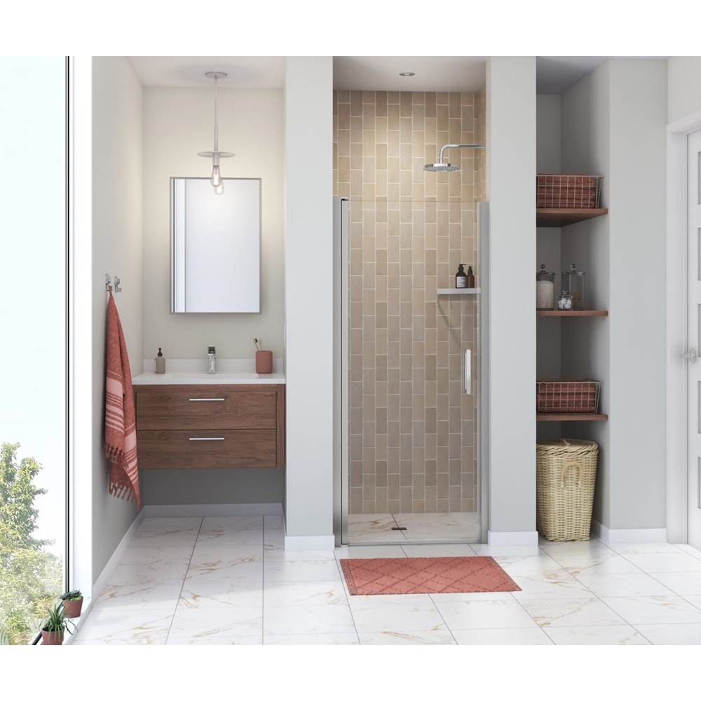 Maax Manhattan 33-35 x 68 in. 6 mm Pivot Shower Door for Alcove Installation with Clear glass & Round Handle in Chrome