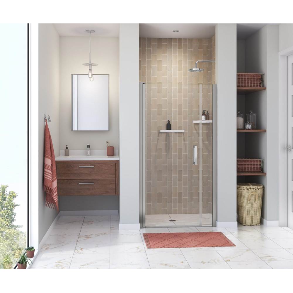 Maax Manhattan 35-37 x 68 in. 6 mm Pivot Shower Door for Alcove Installation with Clear glass & Round Handle in Chrome