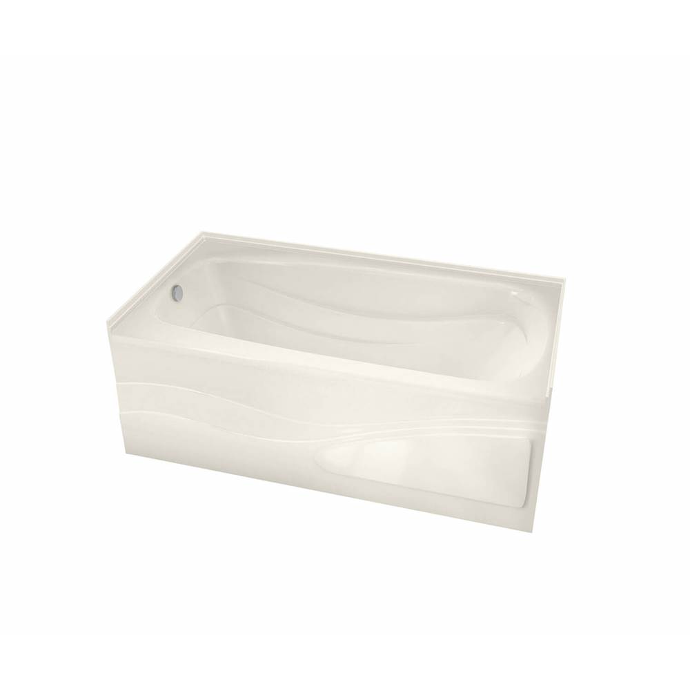 Maax Tenderness 6036 Acrylic Alcove Right-Hand Drain Aeroeffect Bathtub in Biscuit