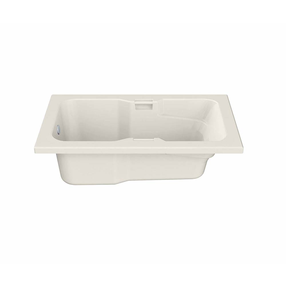 Maax Lopez 7236 Acrylic Alcove End Drain Combined Whirlpool & Aeroeffect Bathtub in Biscuit