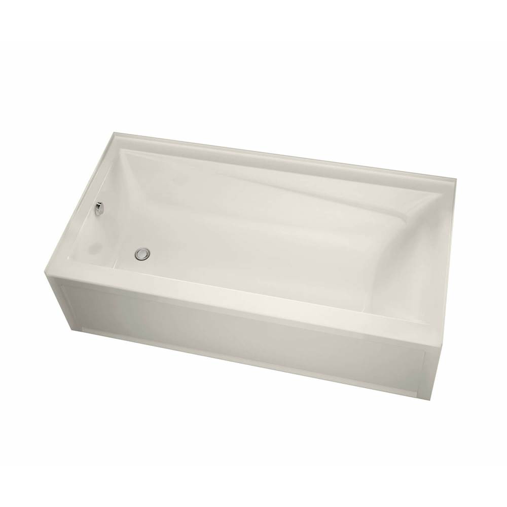 Maax Exhibit 6036 IFS Acrylic Alcove Left-Hand Drain Aeroeffect Bathtub in Biscuit