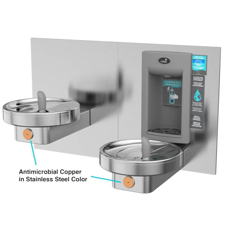 Oasis Water Coolers and Fountains Non Refrigerated, Bi-Level Radii Fountain W/ Integrated Electronic Bottle Filler