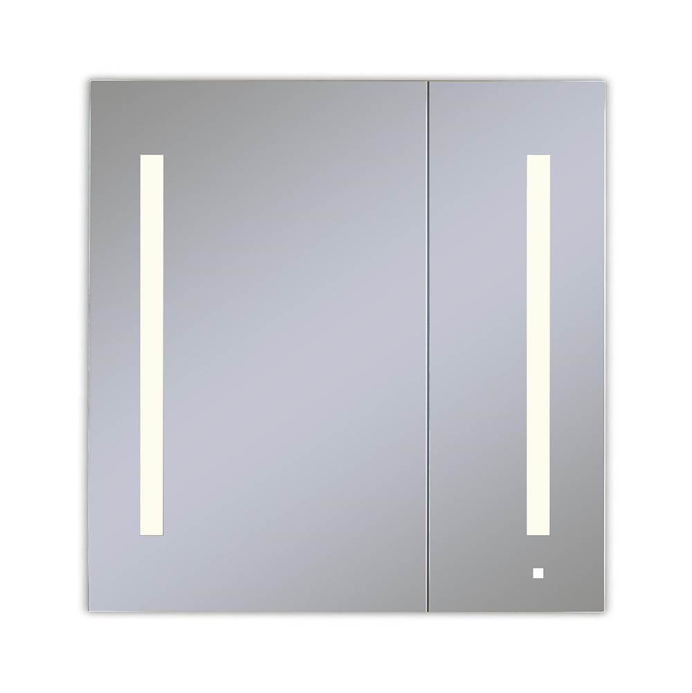 Robern AiO Lighted Cabinet, 30'' x 30'' x 4'', Two Door, LUM Lighting, 2700K Temperature (Warm Light), Dimmable, Electrical Outlet, USB Left Hinge