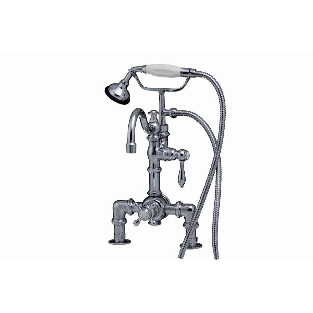 Strom Living Chrome Deck Mounted Thermostatic Tub Filler And Diverter, With Our Handheld Show