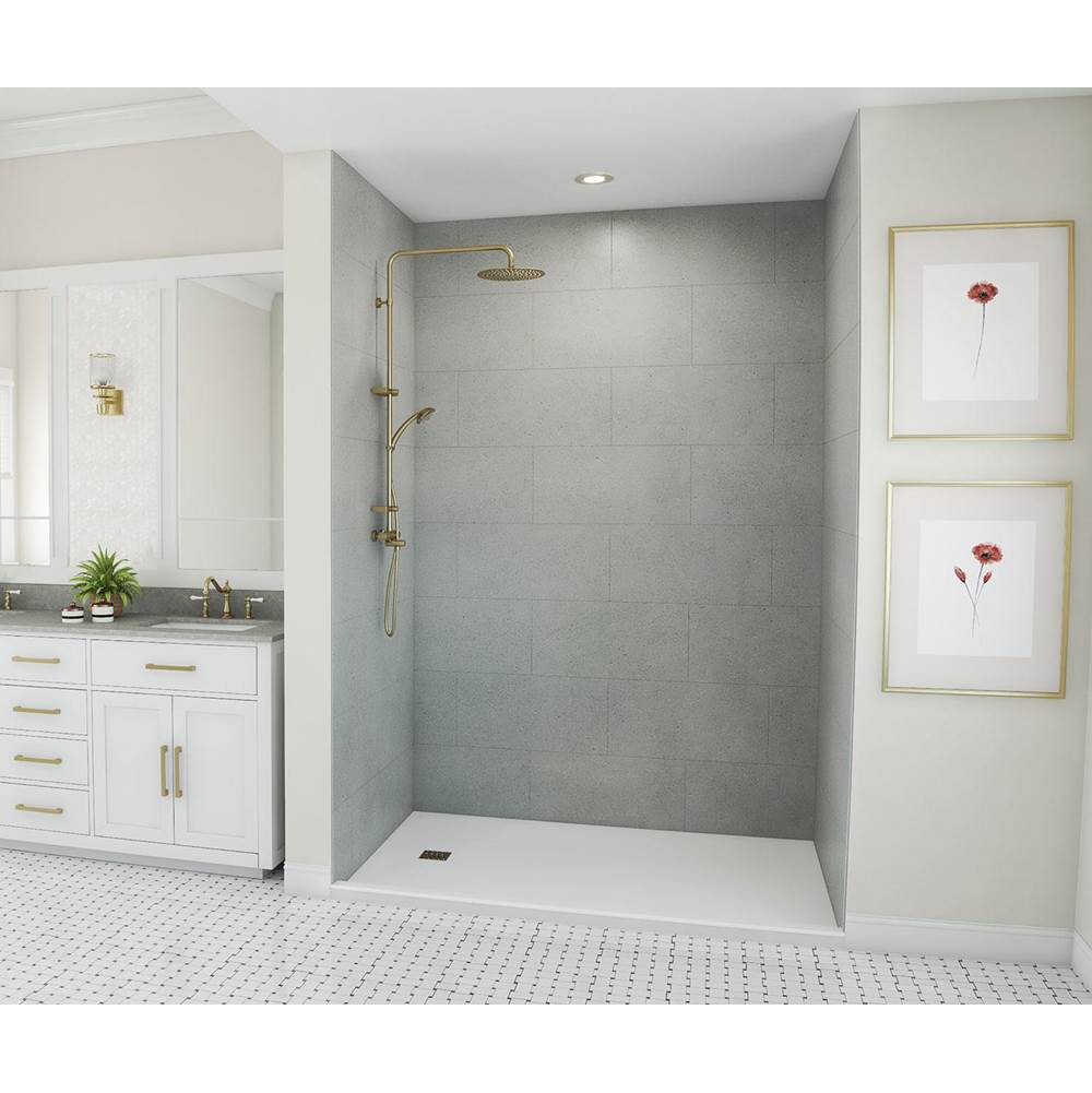 Swan TSMK84-3462 34 x 62 x 84 Swanstone® Traditional Subway Tile Glue up Shower Wall Kit in Ash Gray