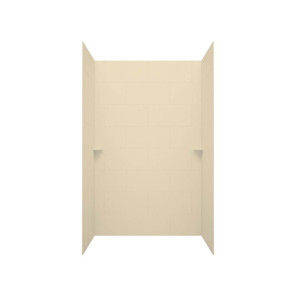 Swan TSMK96-3062 30 x 62 x 96 Swanstone® Traditional Subway Tile Glue up Shower Wall Kit in Bone
