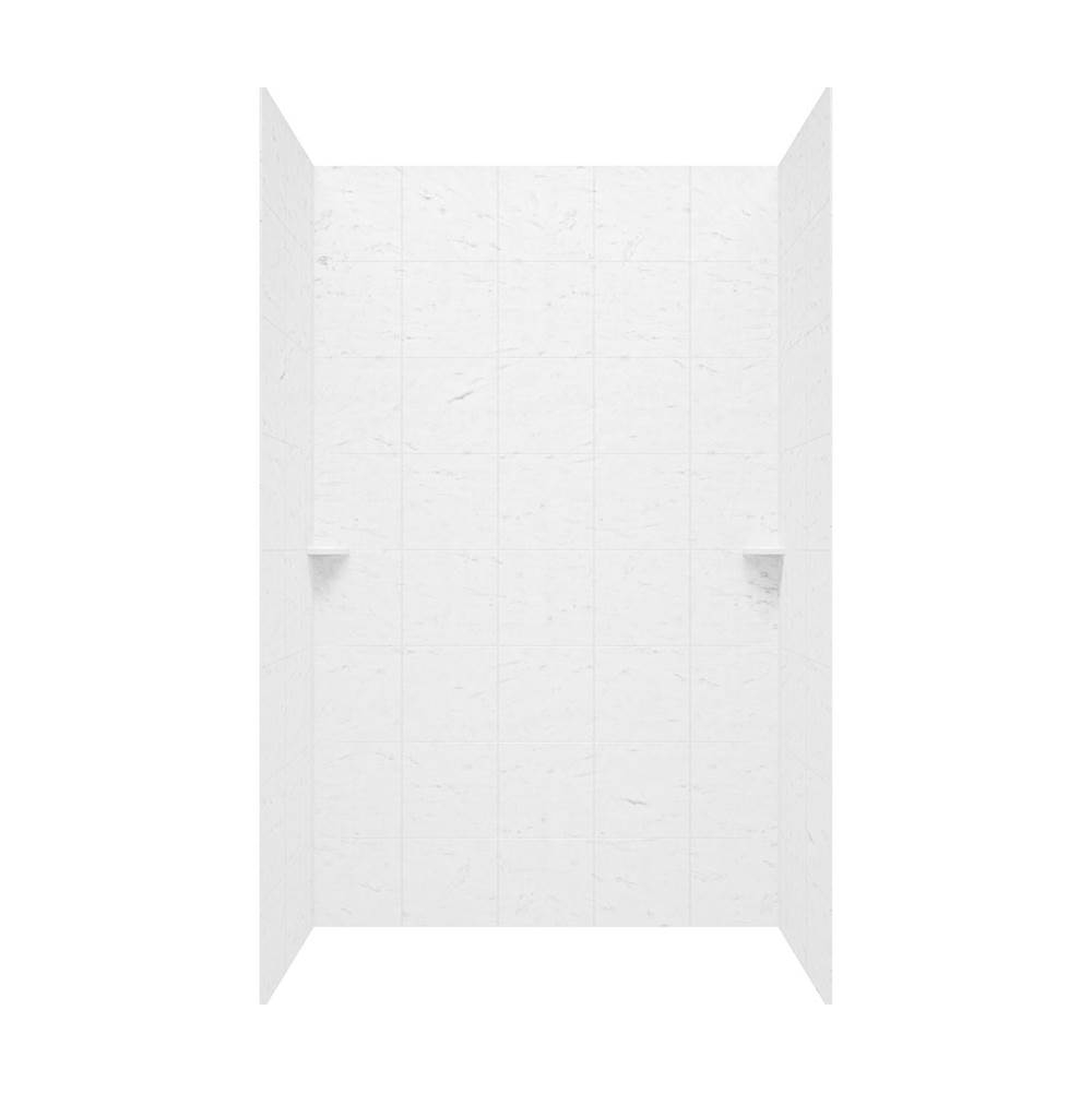 Swan SQMK96-3636 36 x 36 x 96 Swanstone® Square Tile Glue up Shower Wall Kit in Carrara