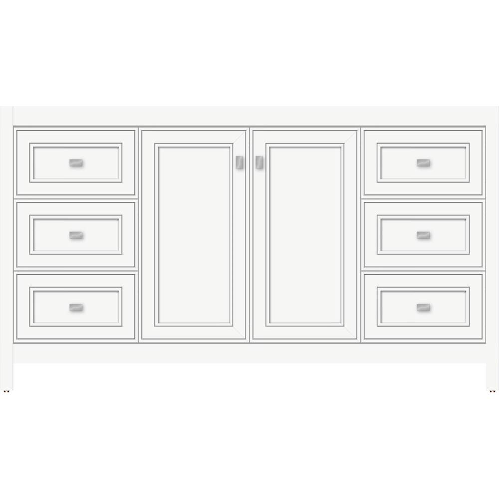 Strasser Woodenworks 60 X 21 X 34.5 Alki View Vanity Deco Miter Sat White Sb
