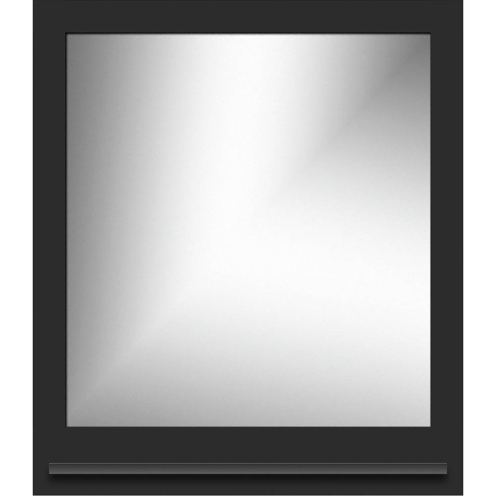 Strasser Woodenworks 30 X 4.5 X 33.5 Framed Mirror Non-Bev Square Sat Black W/Shf