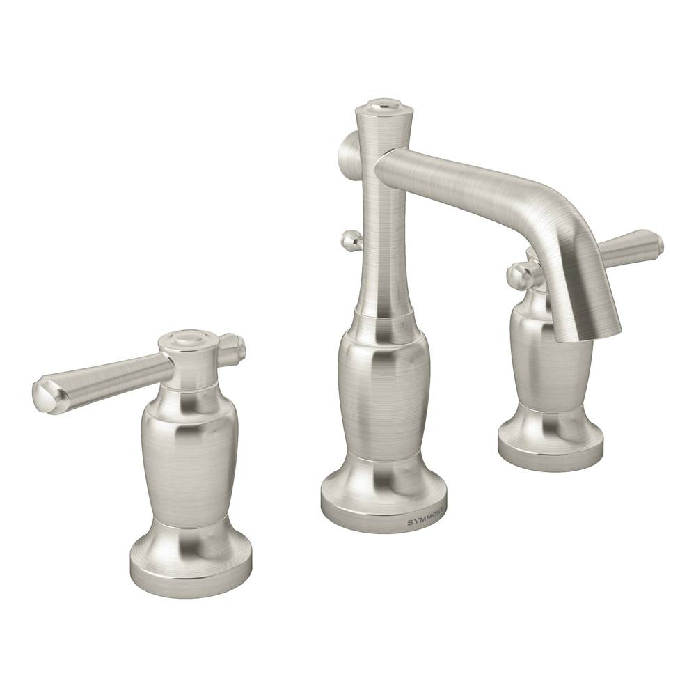 Symmons Degas Widespread 2-Handle Bathroom Faucet with Drain Assembly in Satin Nickel (1.0 GPM)