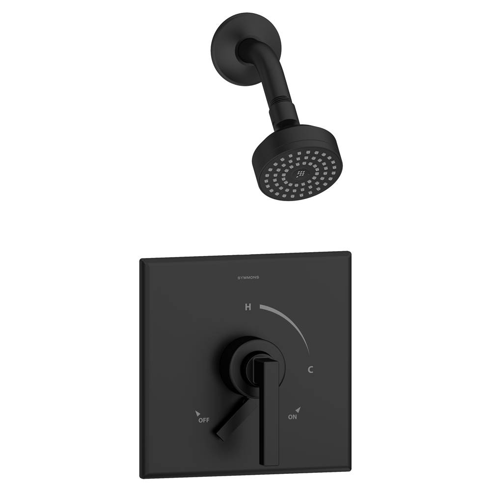 Symmons Duro Single Handle 1-Spray Shower Trim with Secondary Volume Control in Matte Black - 1.5 GPM (Valve Not Included)