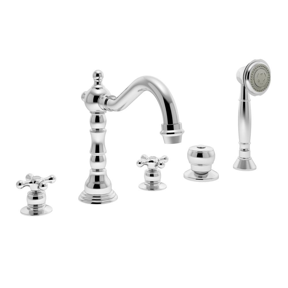 Symmons Carrington 2-Handle Deck Mount Roman Tub Faucet with Hand Shower in Polished Chrome