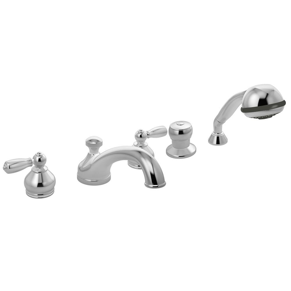 Symmons Allura 2-Handle Deck Mount Roman Tub Faucet with Hand Shower in Polished Chrome